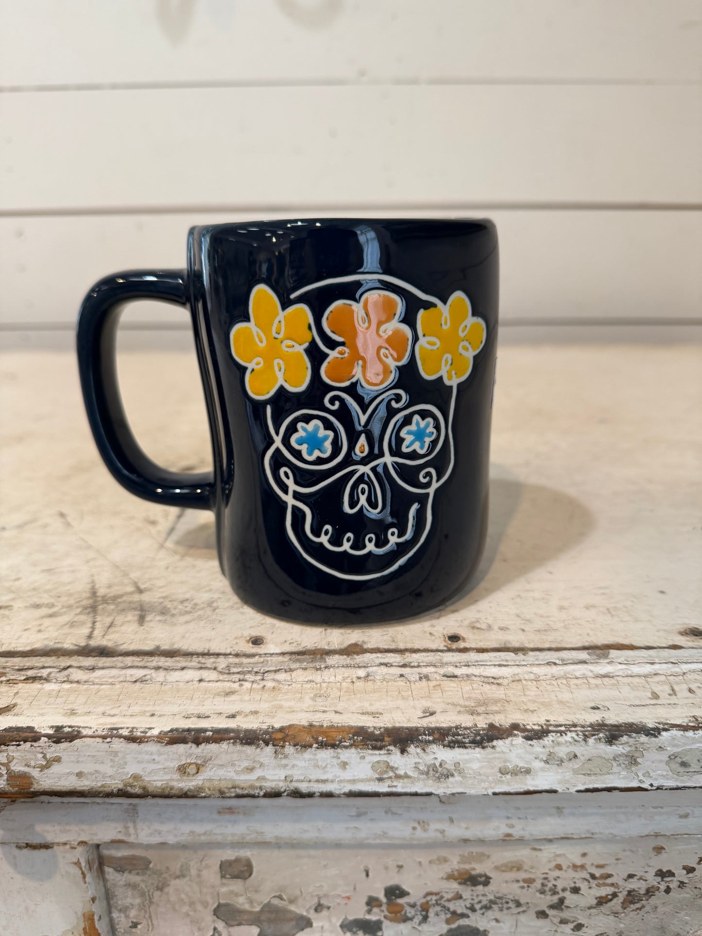 Rae Dunn "Dia De Los Muertos Day Of The Dead double-sided" Halloween mug