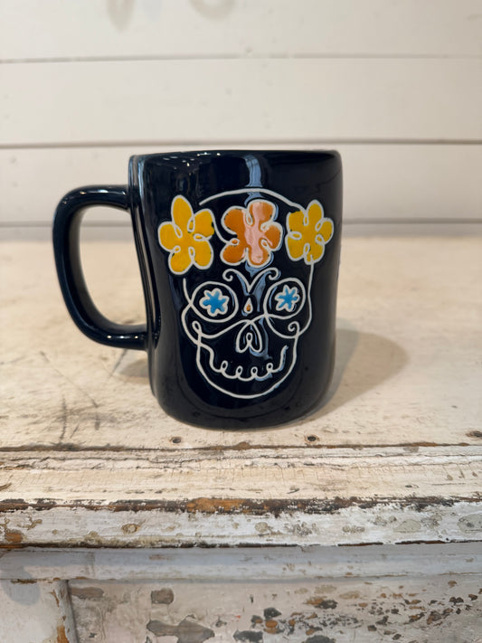 Rae Dunn "Dia De Los Muertos Day Of The Dead double-sided" Halloween mug