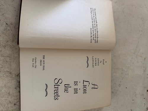 A Lion is in the Streets by Adria Locke Langley - 1946 Book