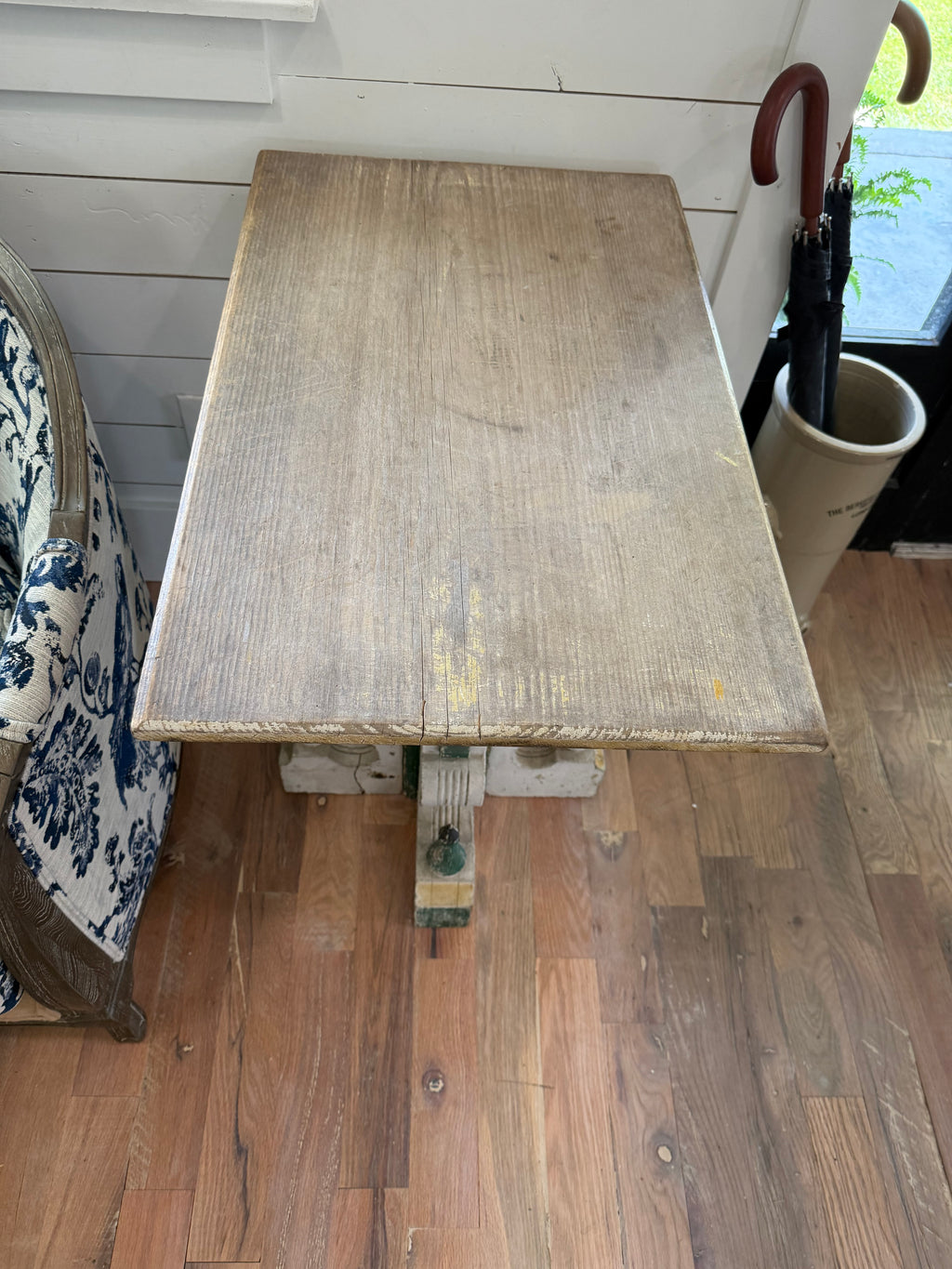 Junk Gypsy Custom Table with Four Giant Antique Corbels on base