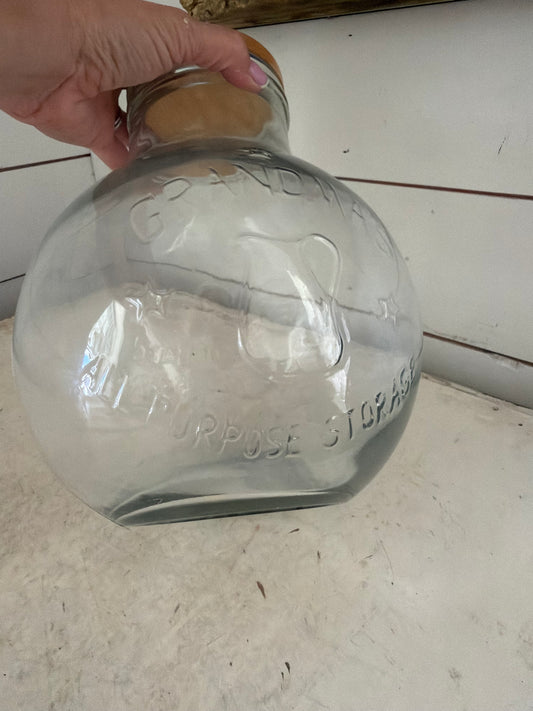 Grandmas All Purpose storage  Jar with wood Lid