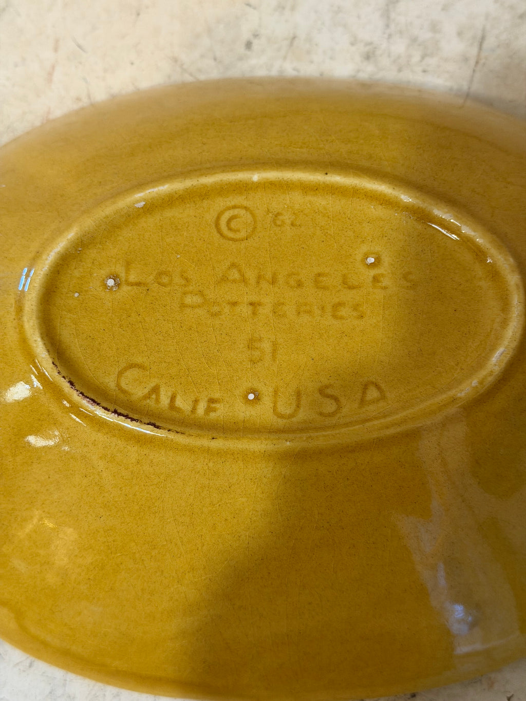 Mid Century Los Angeles Pottery Bread Bowl