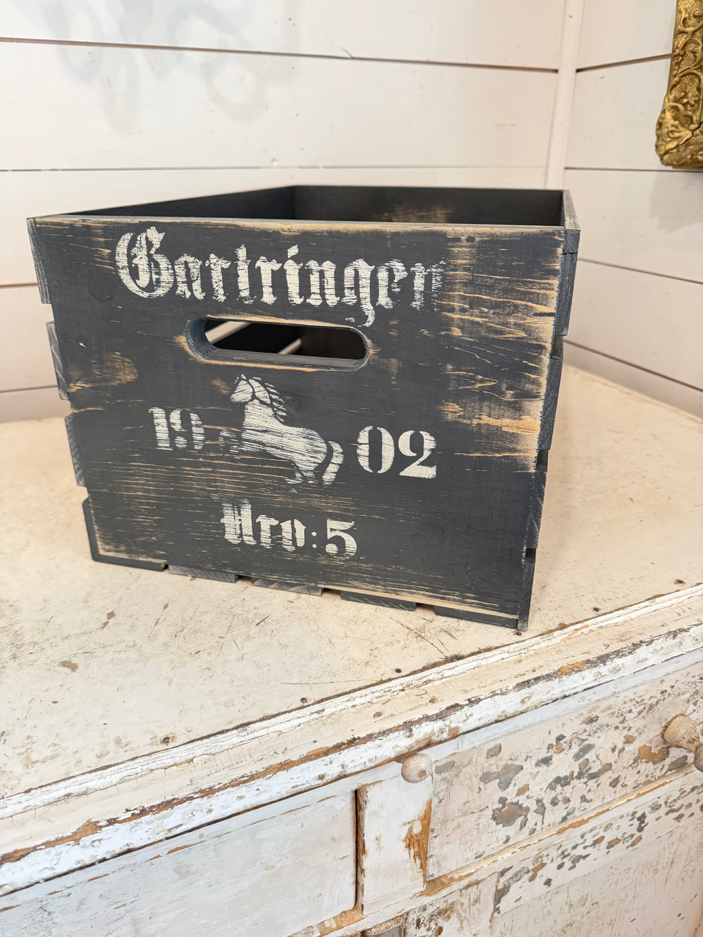 Painted and Stenciled Crate - Sold Individually, Chosen at random