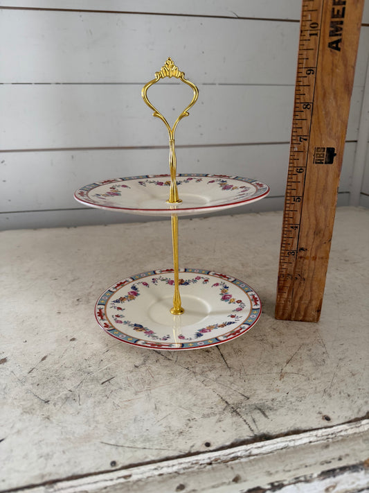 Handcrafted 2 Tiered Vintage plates