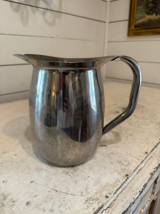 Stainless Steel Pitcher Restaurant Ware 7.5” Tall Vintage