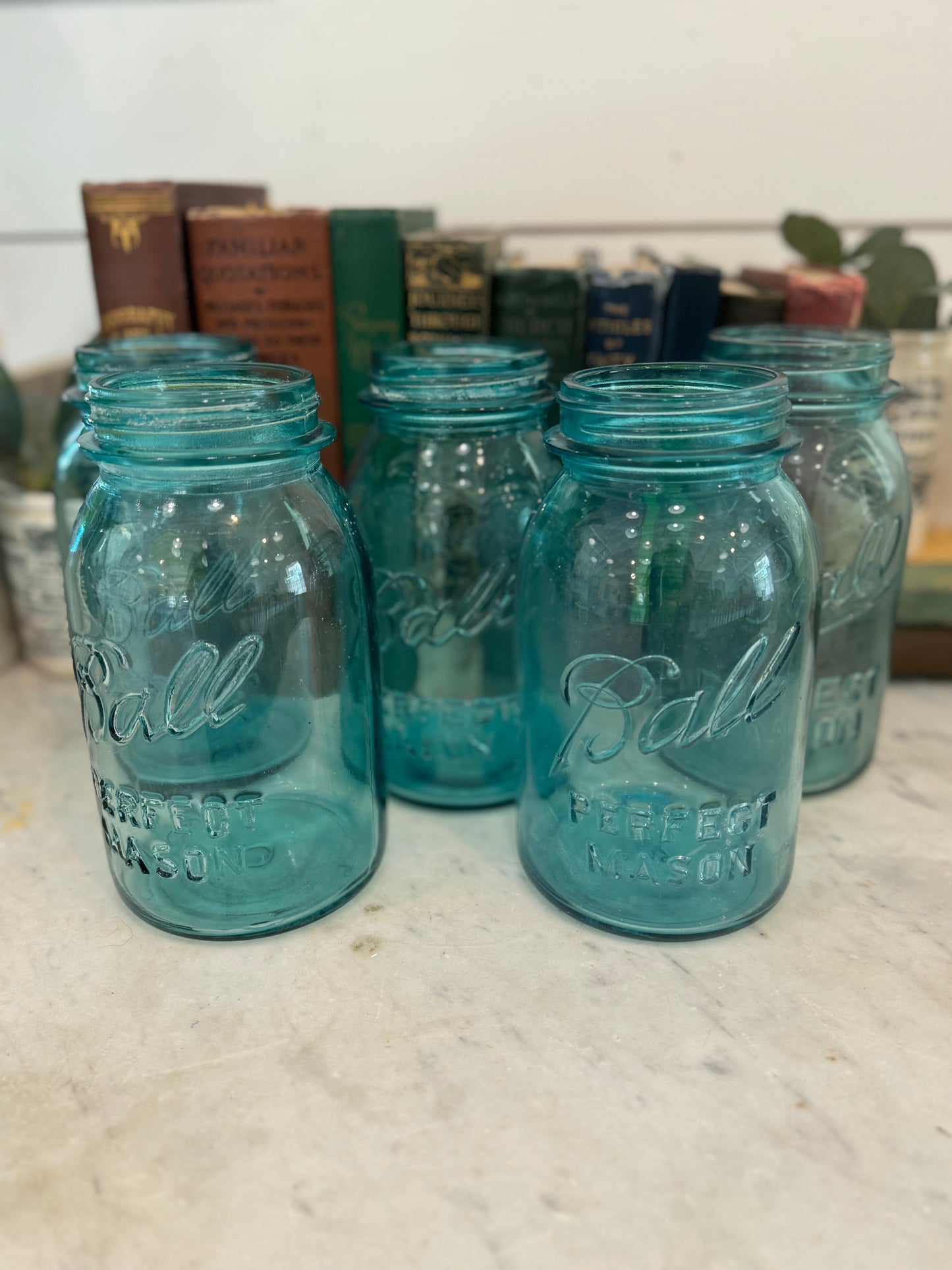 Antique Quart Ball Jar - Blue - Sold Individually