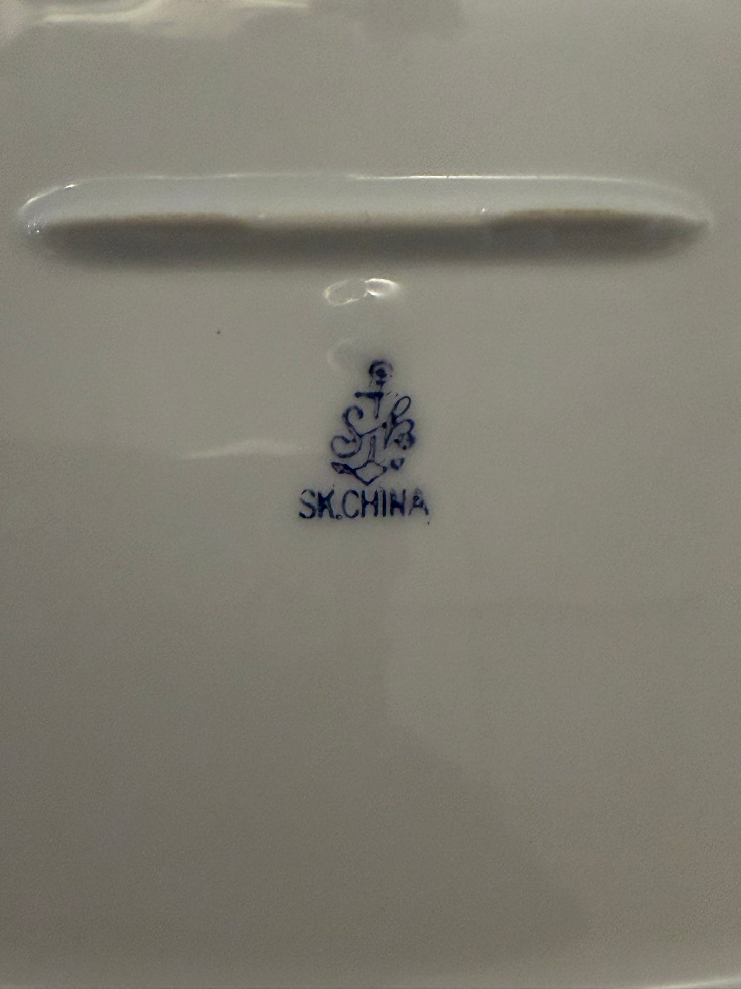 German platter with pink flowers - Silesia, Germany SK China