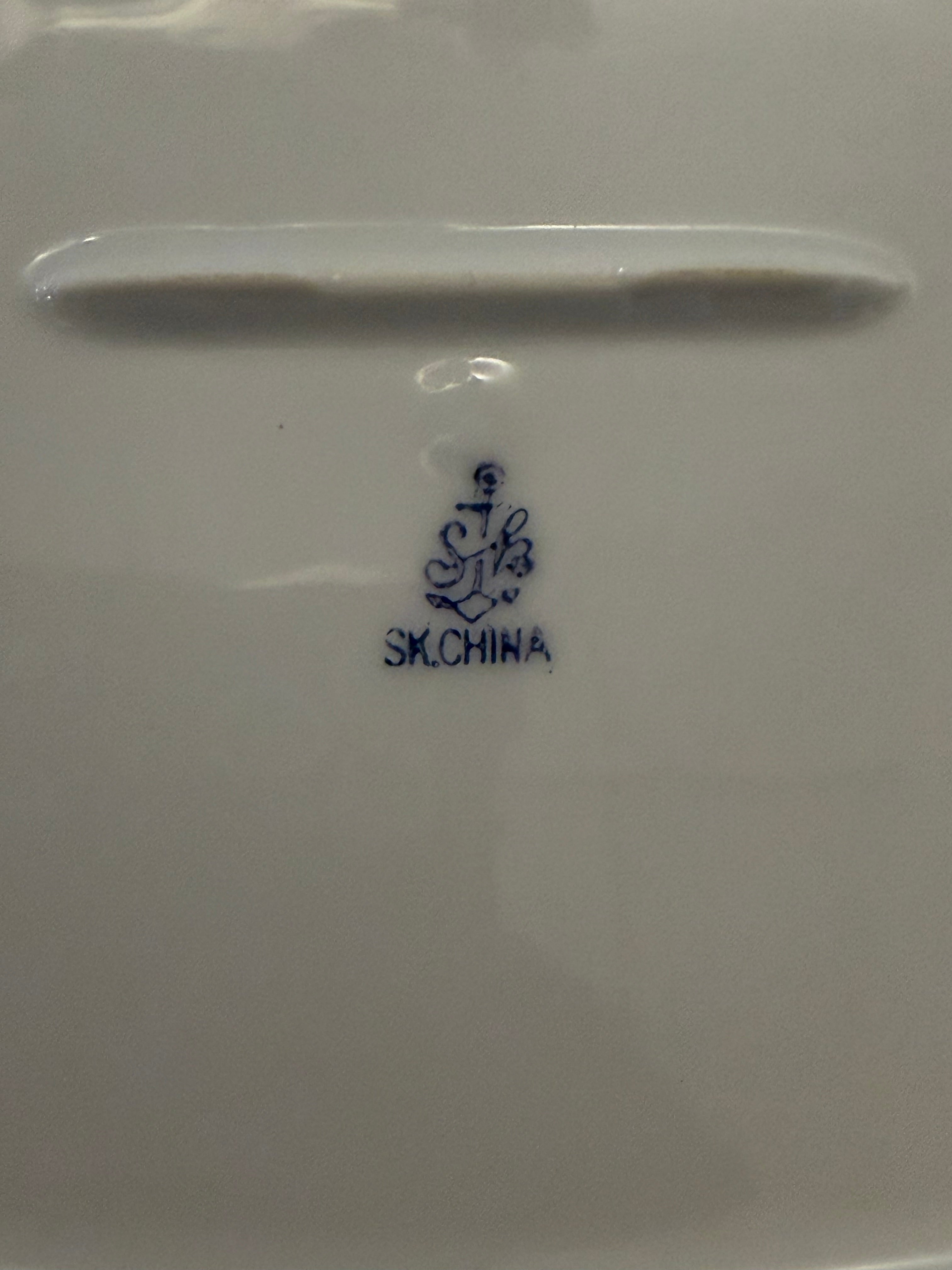German platter with pink flowers - Silesia, Germany SK China
