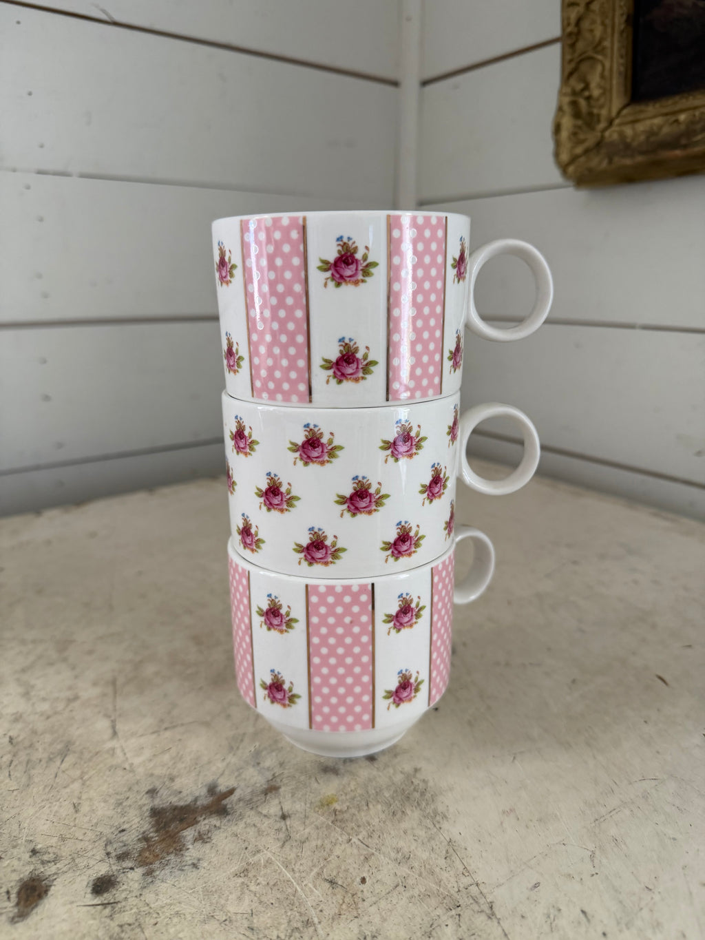 Pink Dots Rose Bud by Grace's Teaware tea cup sold individually