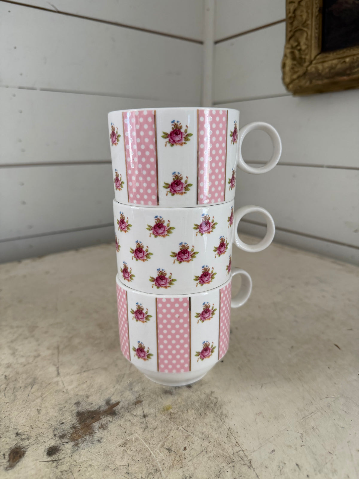 Pink Dots Rose Bud by Grace's Teaware tea cup sold individually