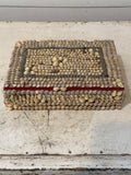 Large Vintage Seashell Box, Felt Lined - missing a few random shells