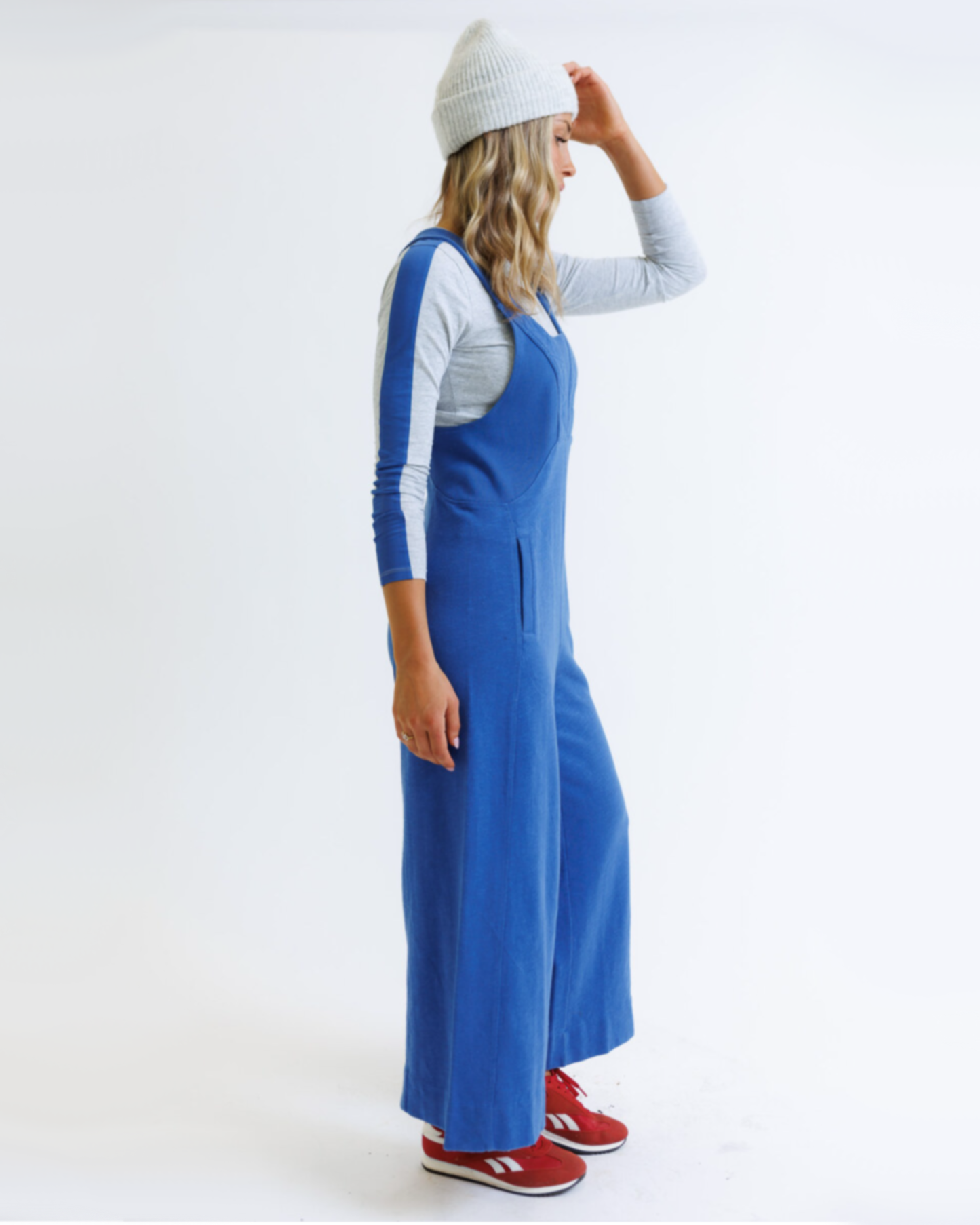 Perfect Balance Sleeveless Wide Leg Drop Crotch Jumpsuit