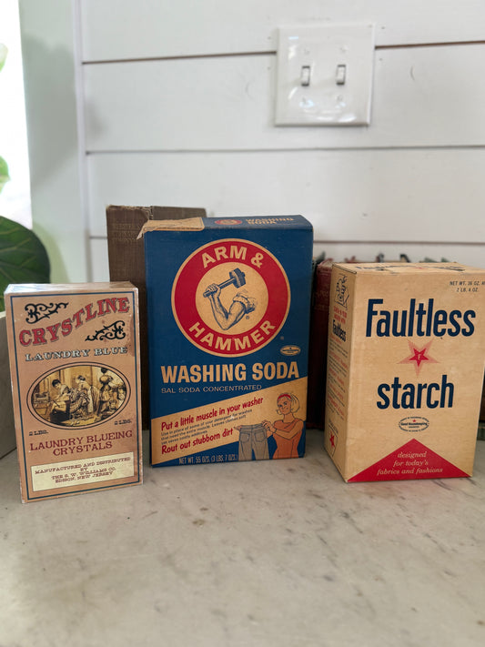 Set of three vintage style laundry soap boxes