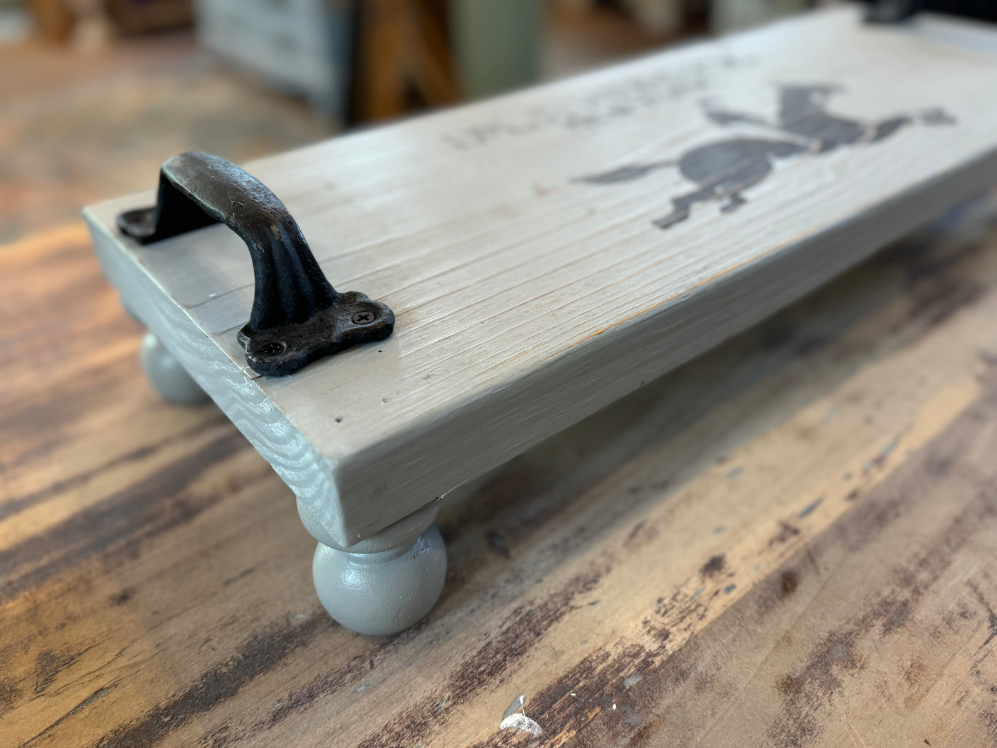 Handmade Wood Tray with Handles