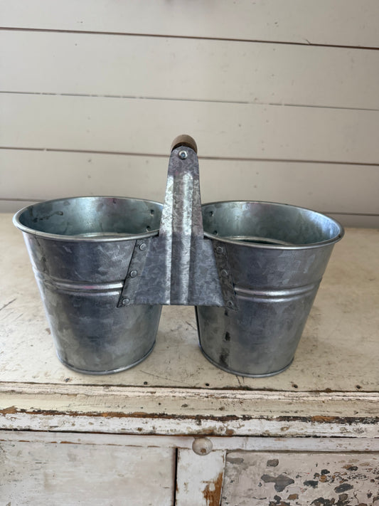 Galvanized double bucket with handle will get makeover