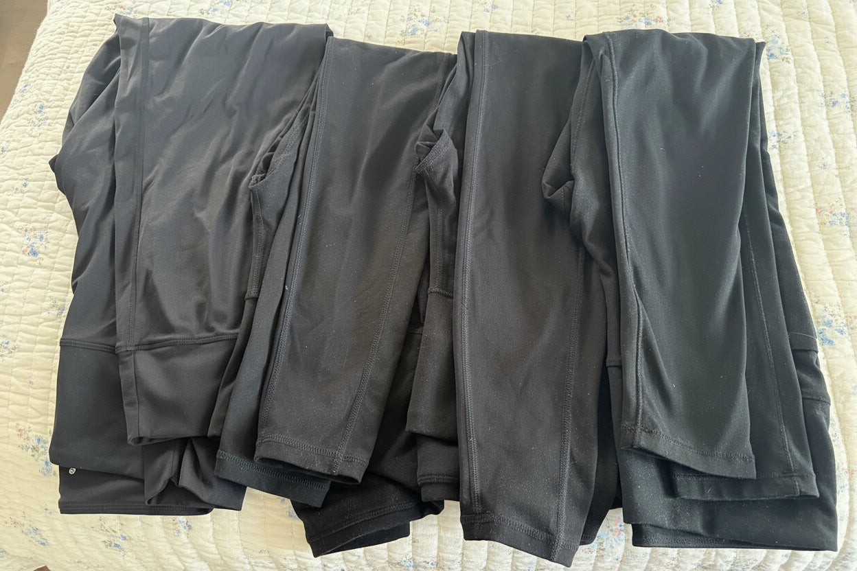 Set of 3 leggings and 1 pair of joggers - slight bit of tiny paint splatter - set of 4  - Size Small