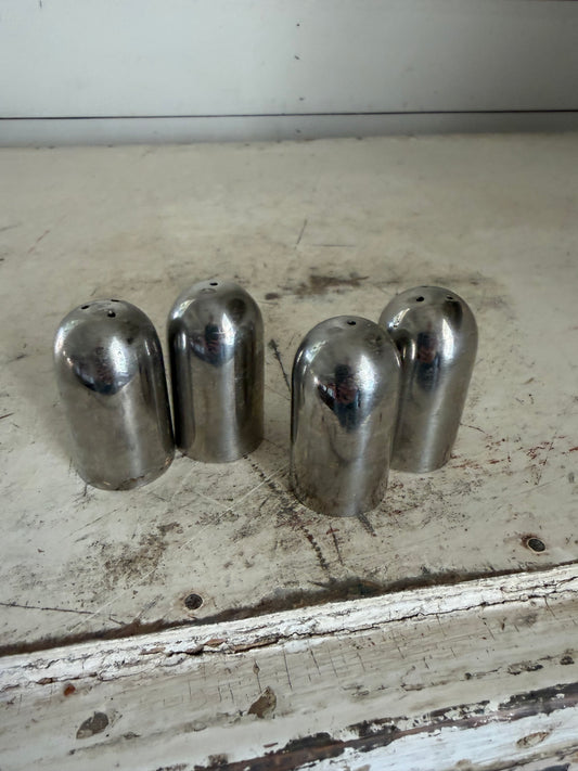 MCM Style Silver Chrome Dome Bullet-shape Salt & Pepper Set - each set sold separately
