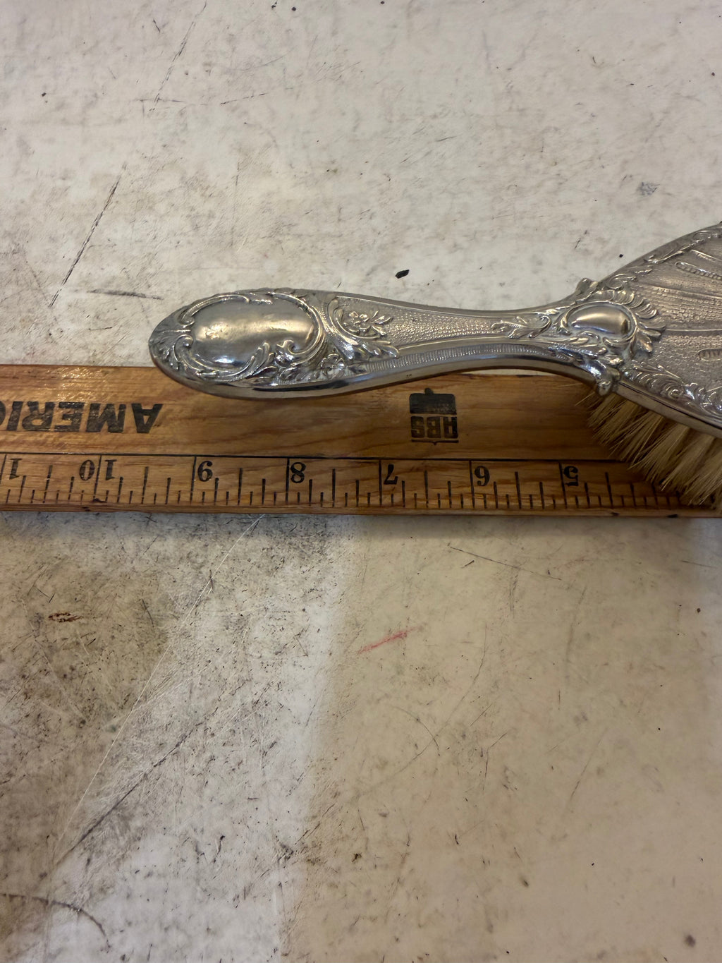 Antique Edwardian and silver plate hairbrush