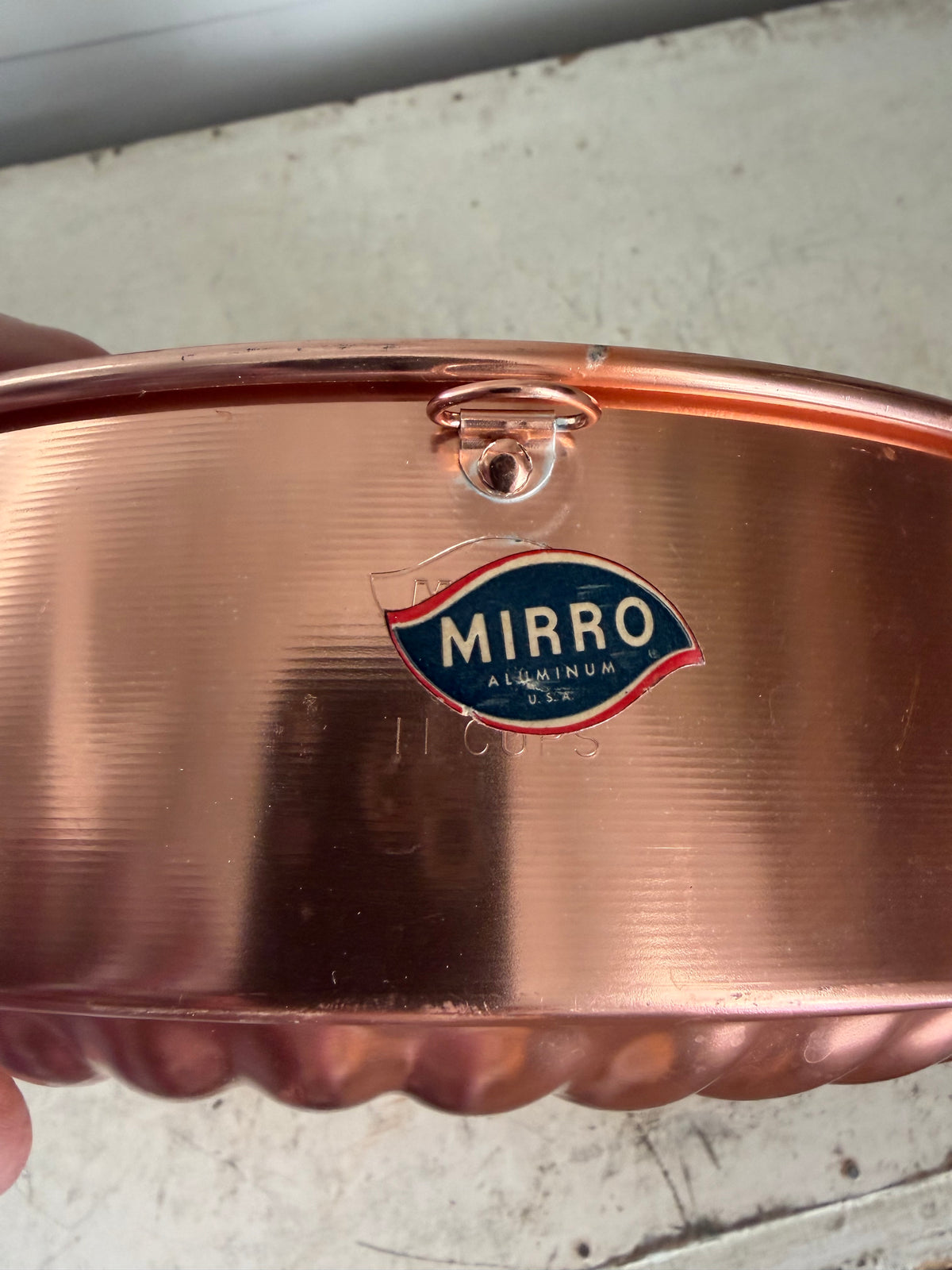 Vintage copper colored mirror 11 cup cake mold Mirro