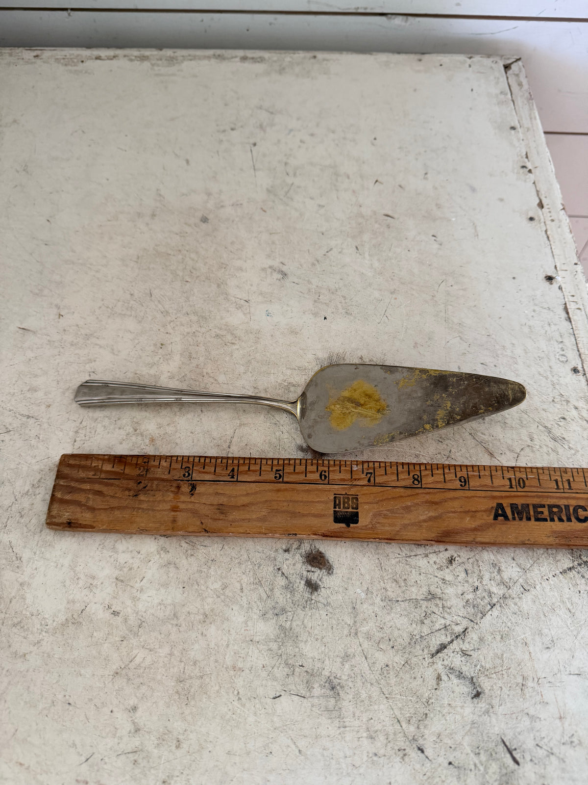 Silver Plate Over Brass Cake Server