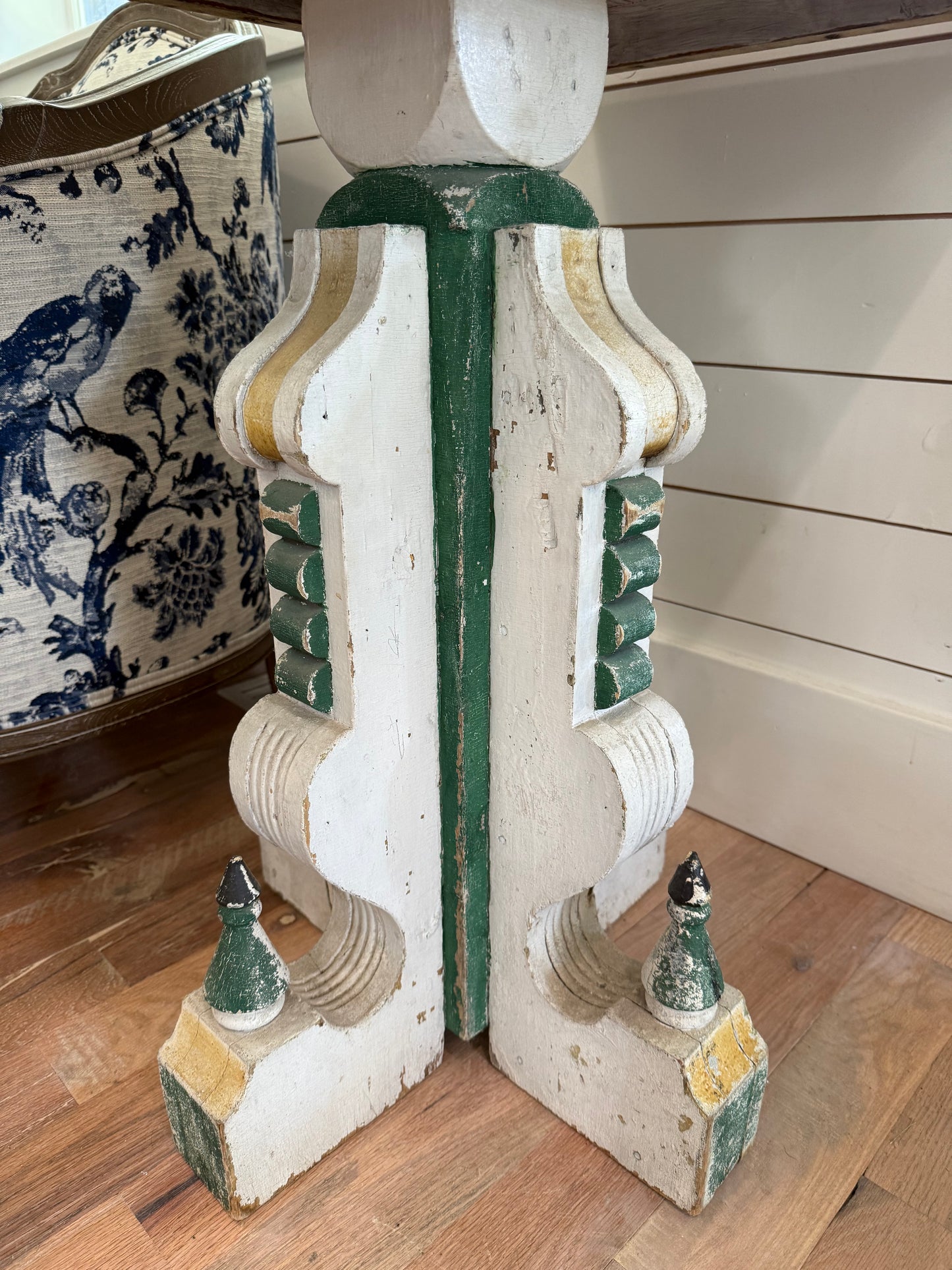 Junk Gypsy Custom Table with Four Giant Antique Corbels on base