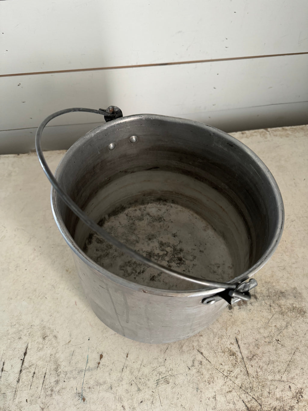 Vintage Aluminum Pot has imperfect bottom would be good for planting