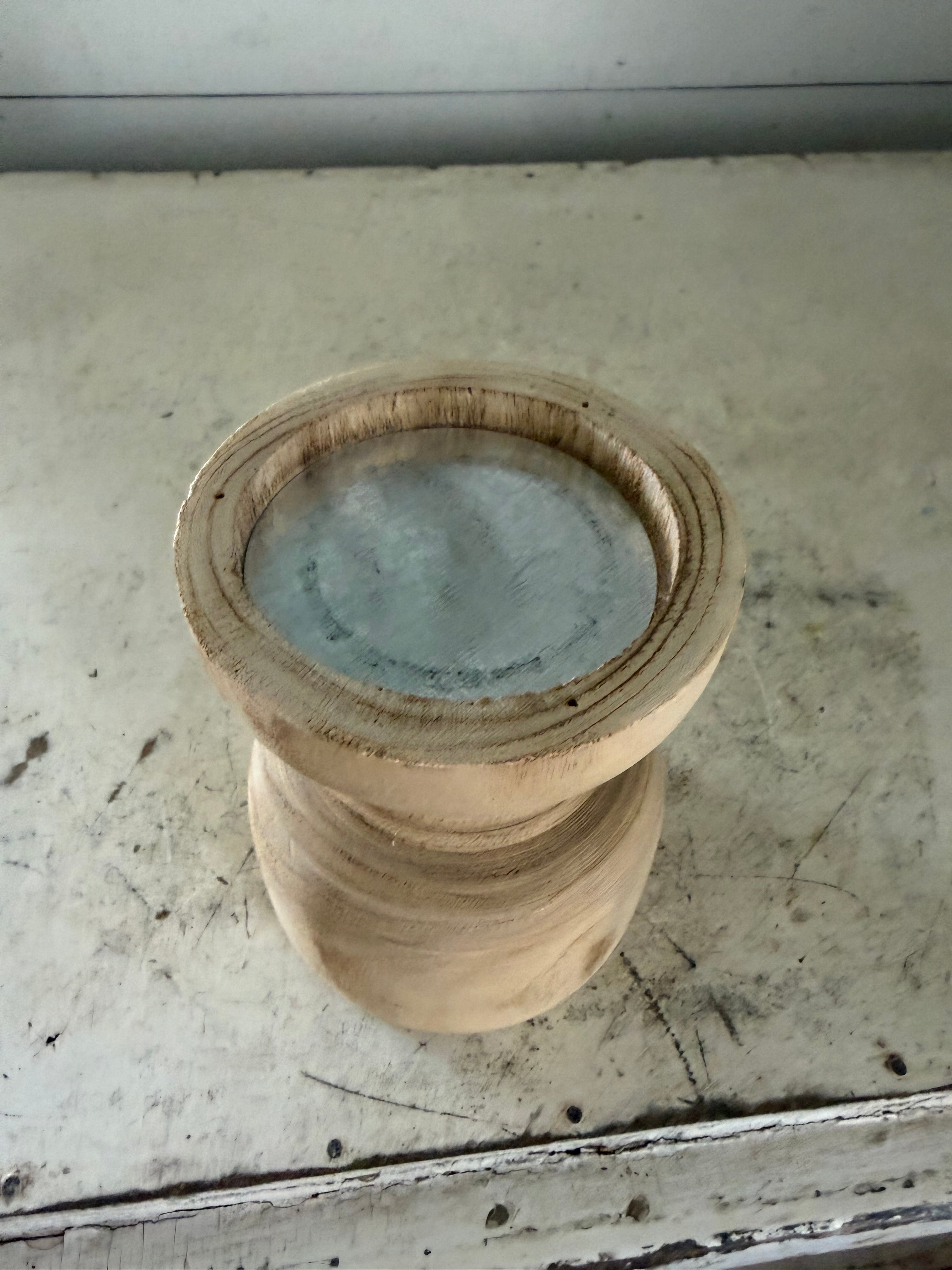 Wood candle holder