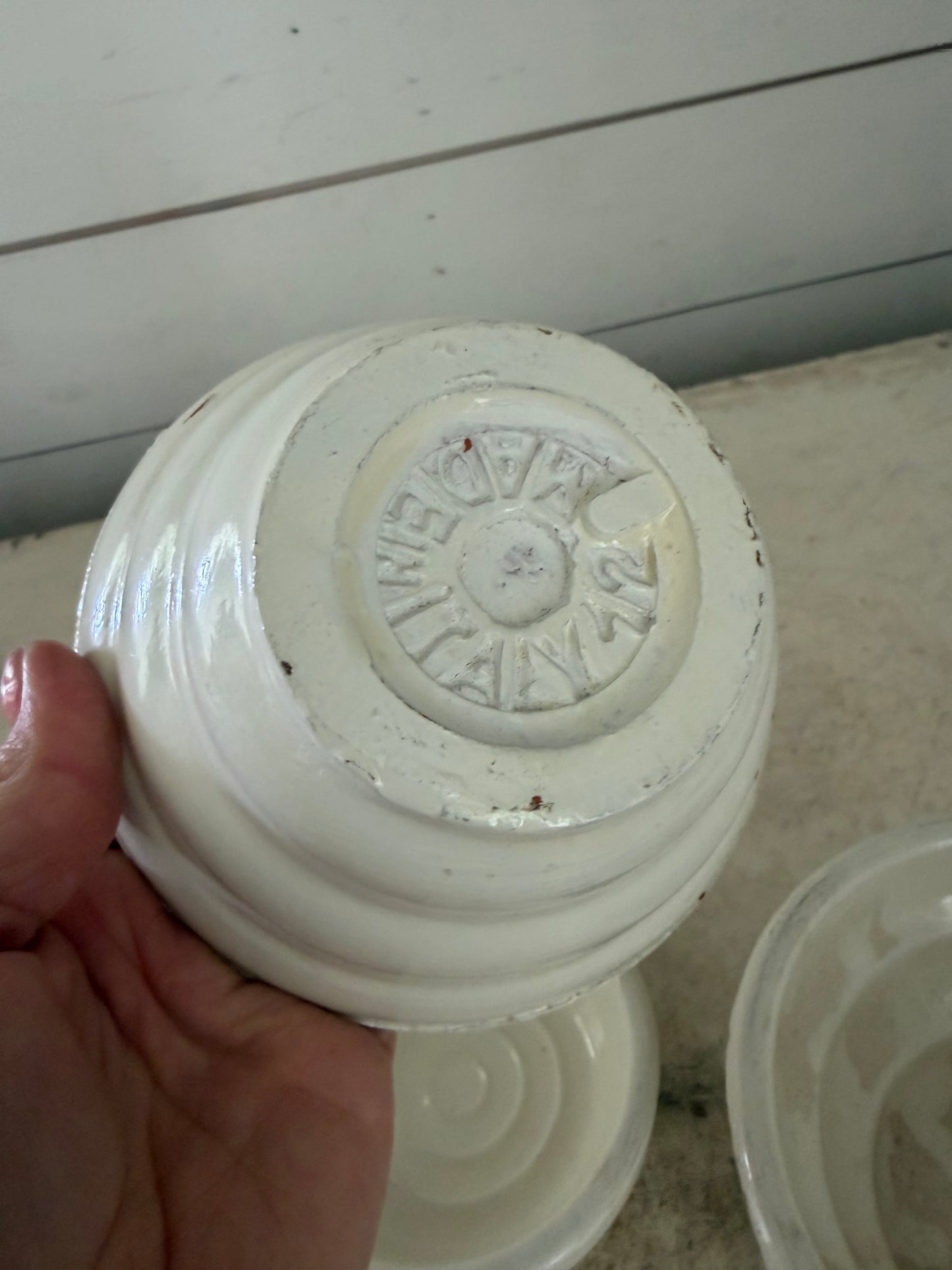 Terra-cotta pot with saucer bubbled edge made in Italy will get makeover sold individually