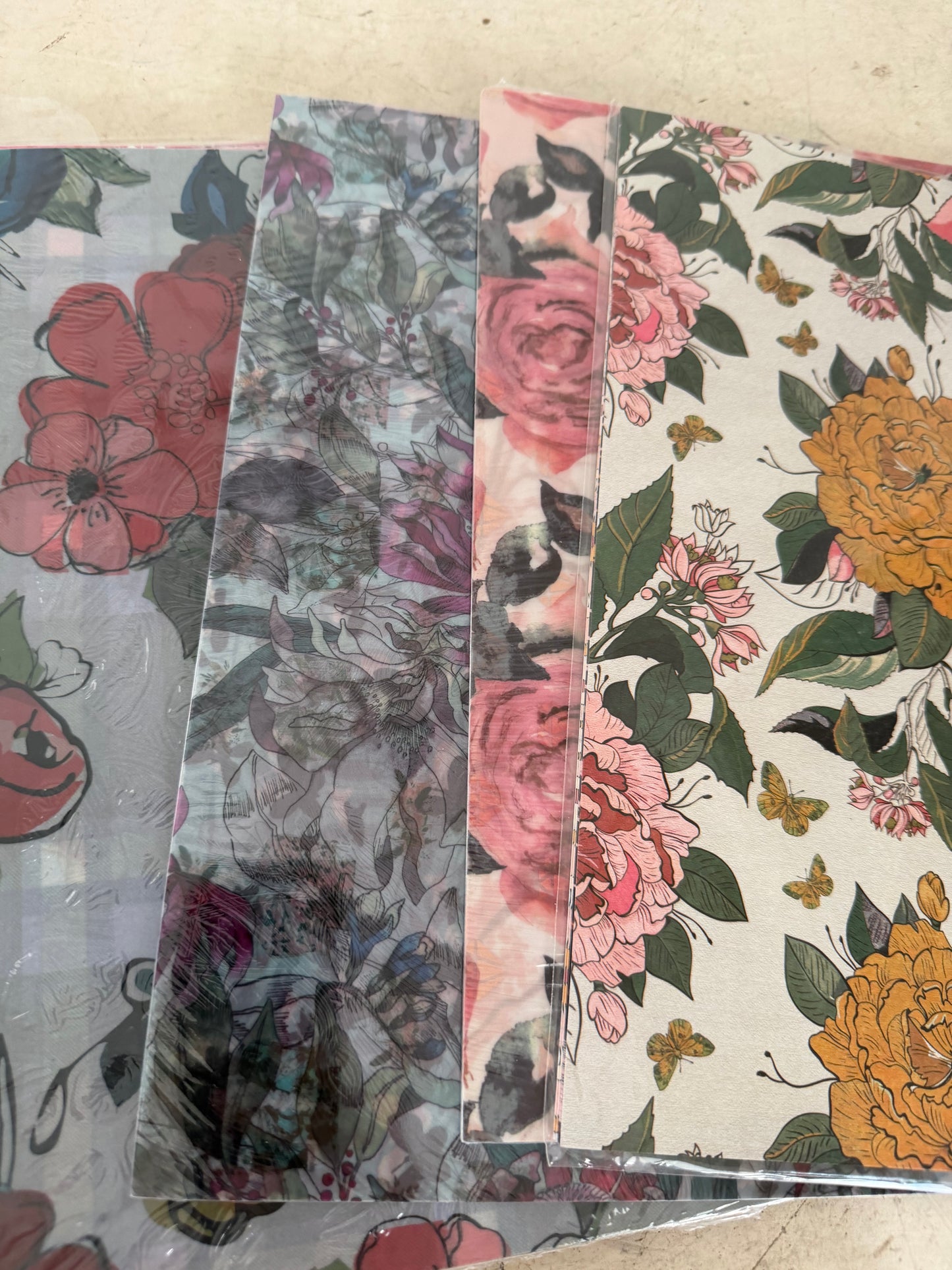 Pack of floral paper each pack sold seperately - picked at random