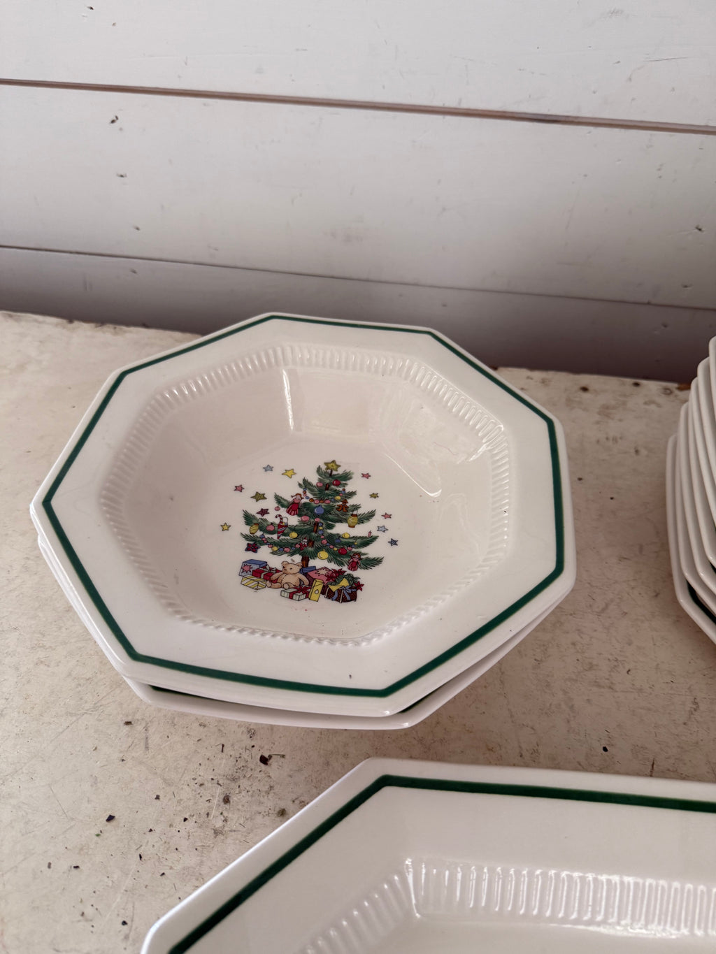 Nikko Christmastime 13" Oval Octagon Serving Platter, bowls and plates sold individually