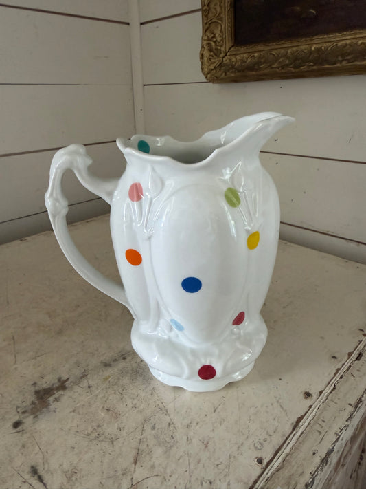 Vintage Roseanna Dottie Polka Dot Large Ceramic Jug with Colorful Dots