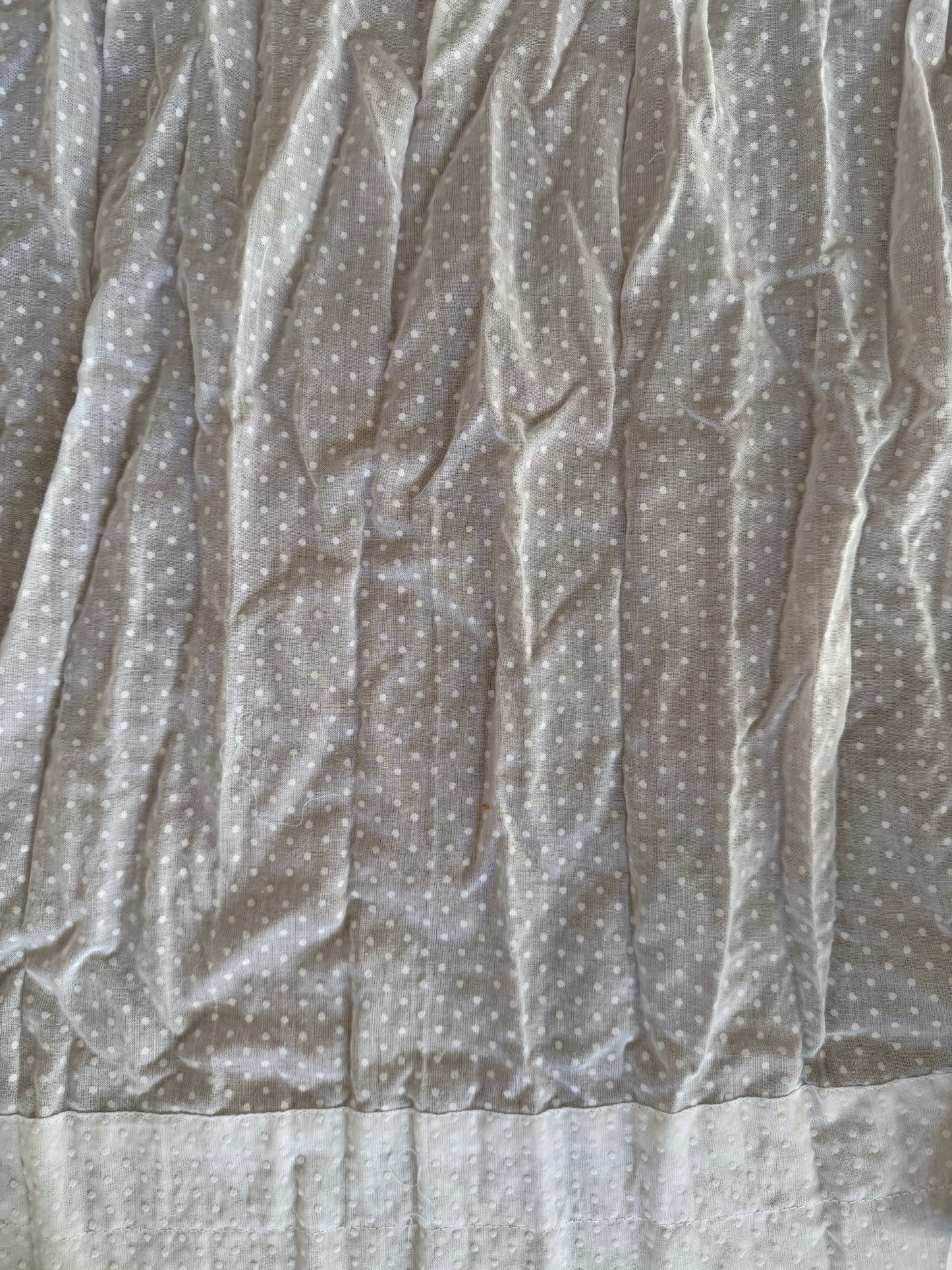 Set of three sheer white curtain panels 6 feet long Swiss dot