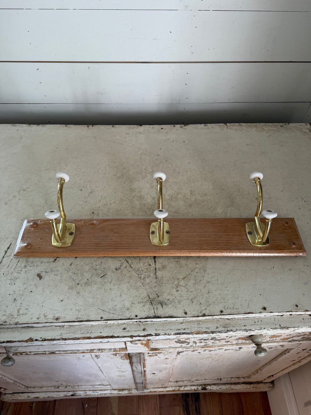 Brass and porcelain coat Rack - Will Get Makeover