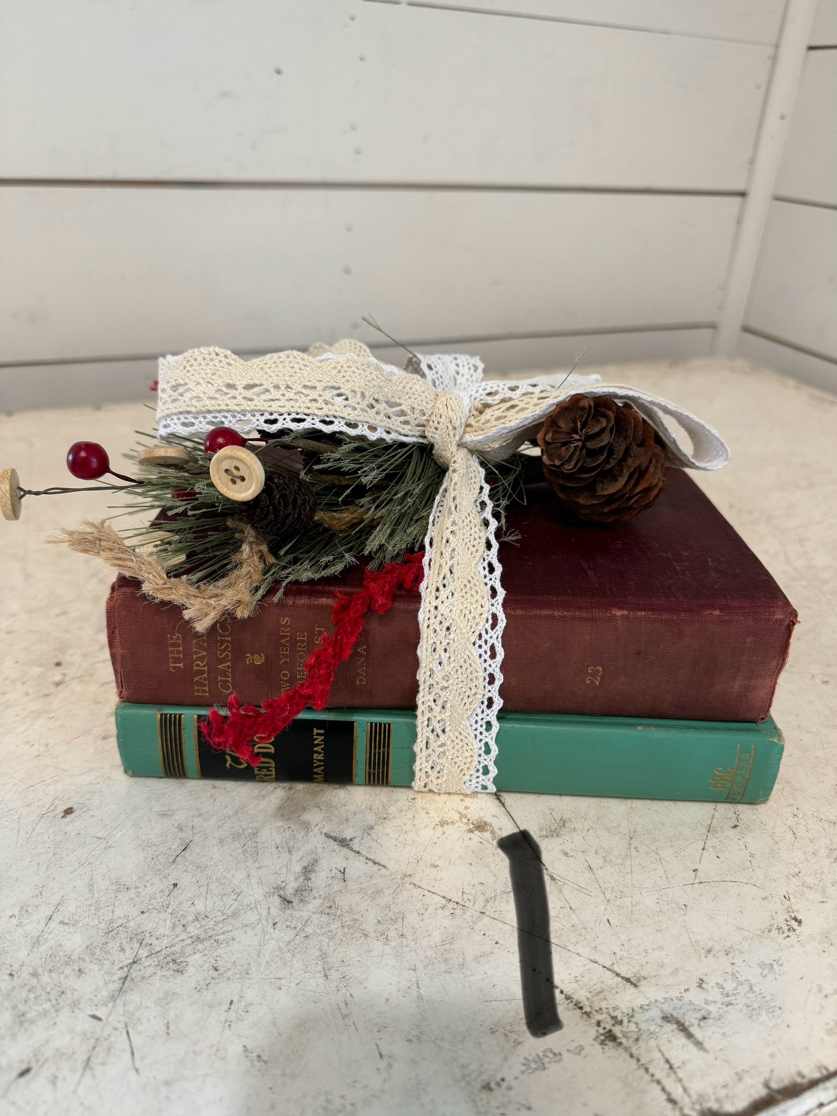 Vintage Christms Book Stack - Each Stack sold seperately