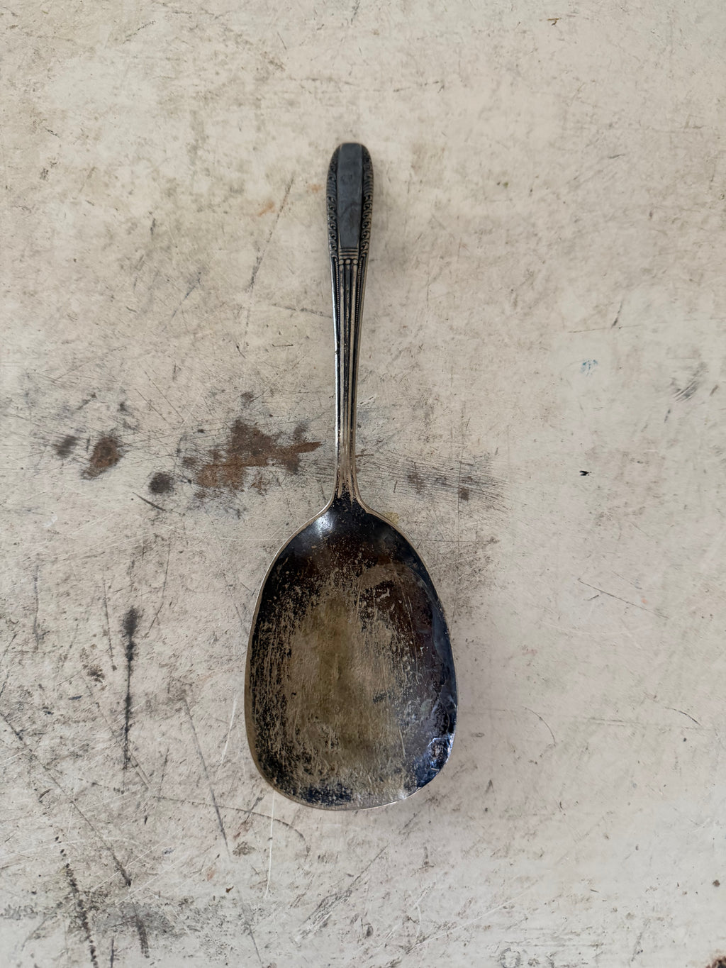 Art Deco Style vintage silver plated serving spoon