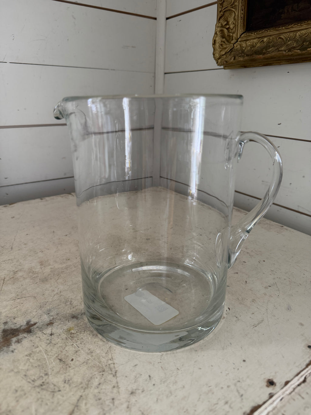 Blown glass pitcher