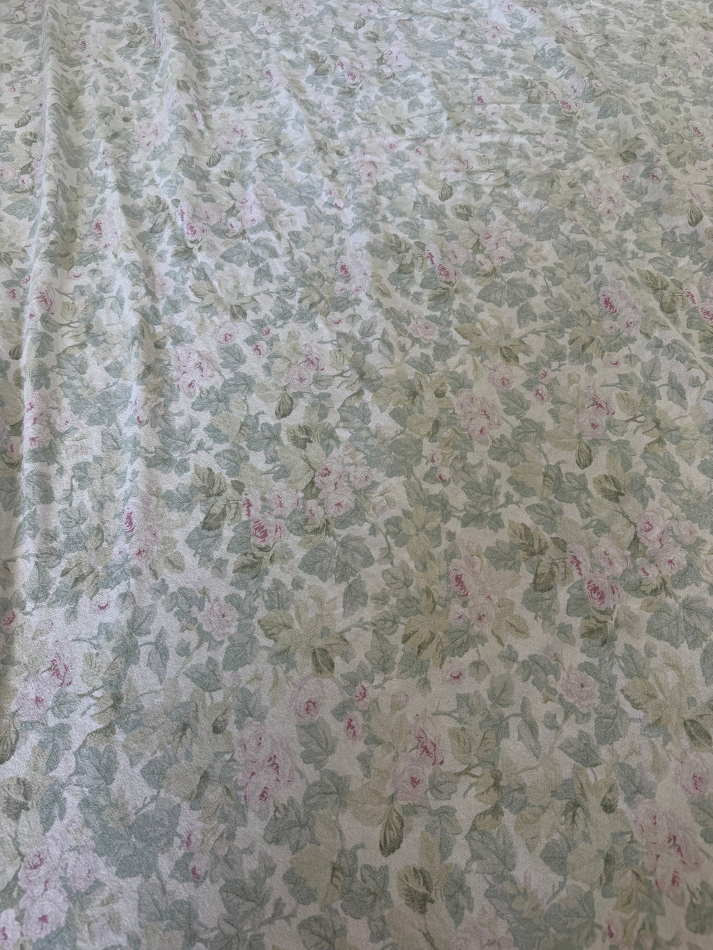 Full Size Lora Ashley Floral Flat Sheet - As Is - See Wear On Top