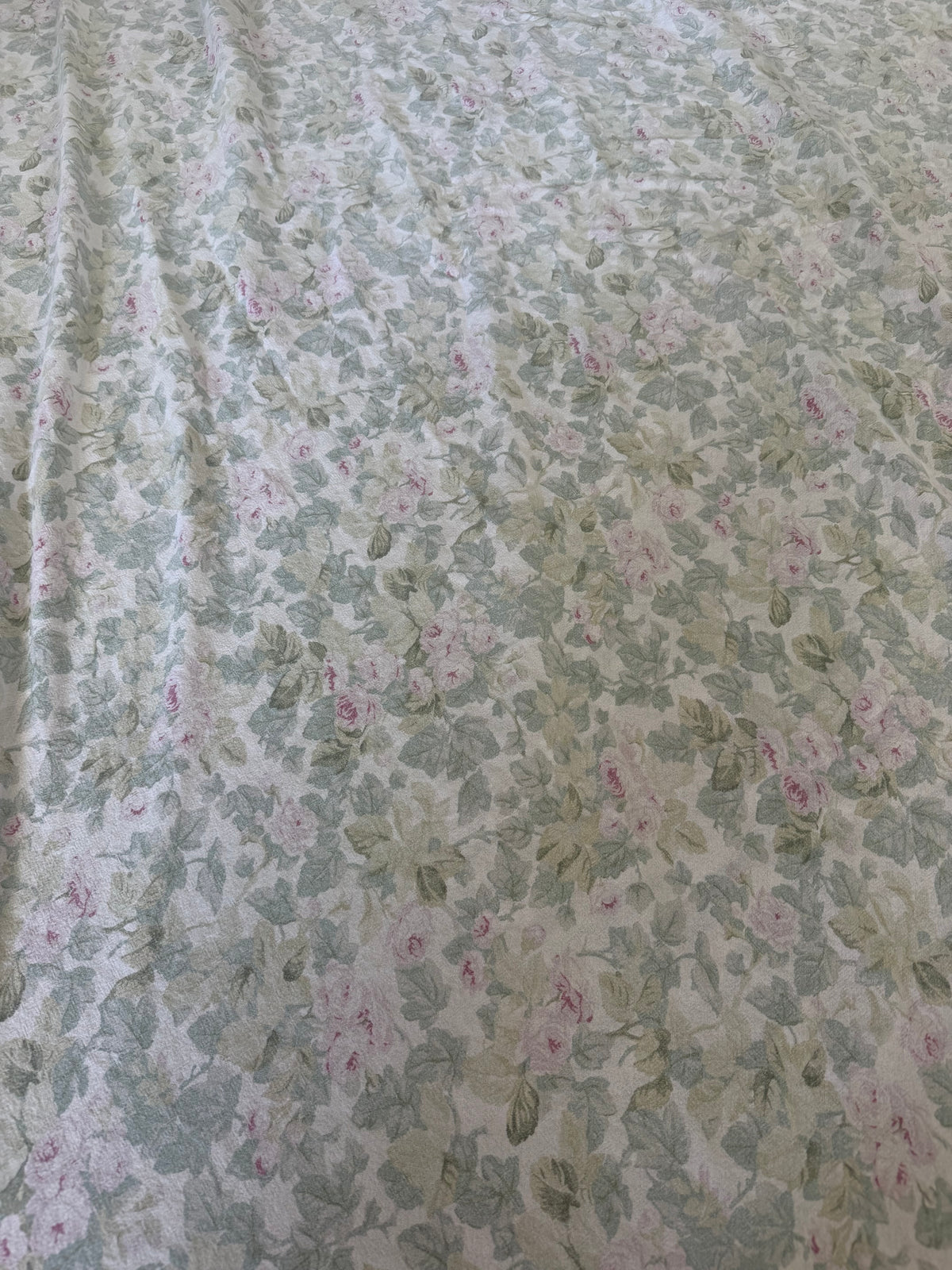 Full Size Lora Ashley Floral Flat Sheet - As Is - See Wear On Top