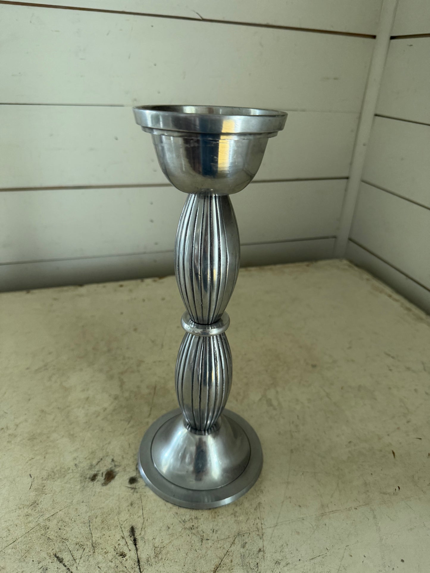 Fluted Metal candlestick