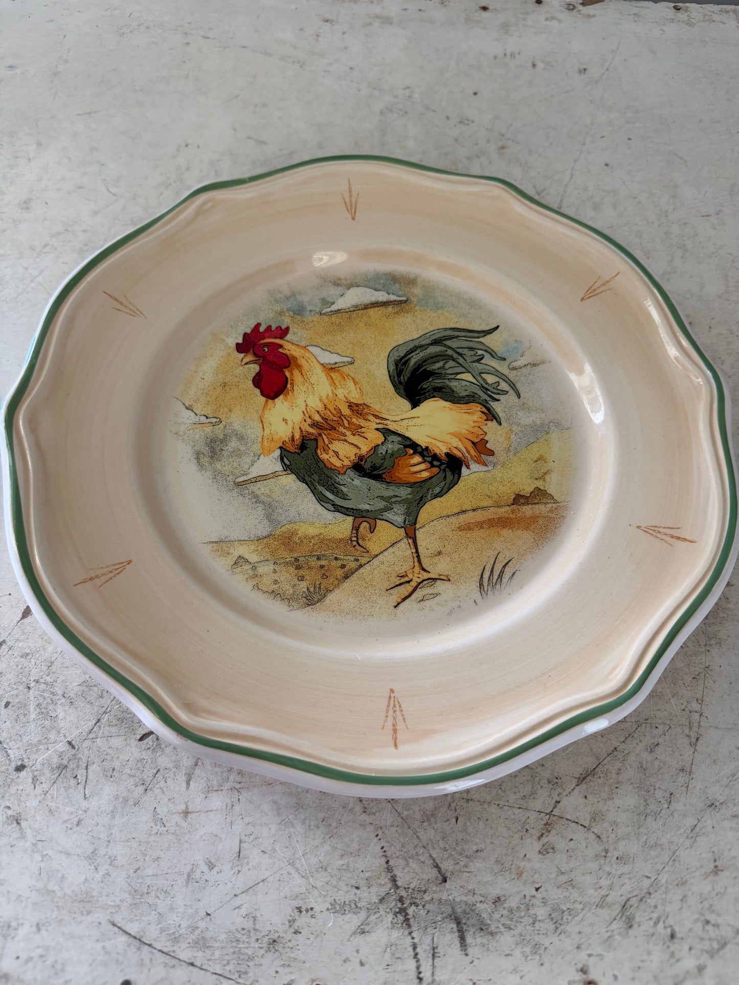 Plate Gibson Rooster Hand-Painted