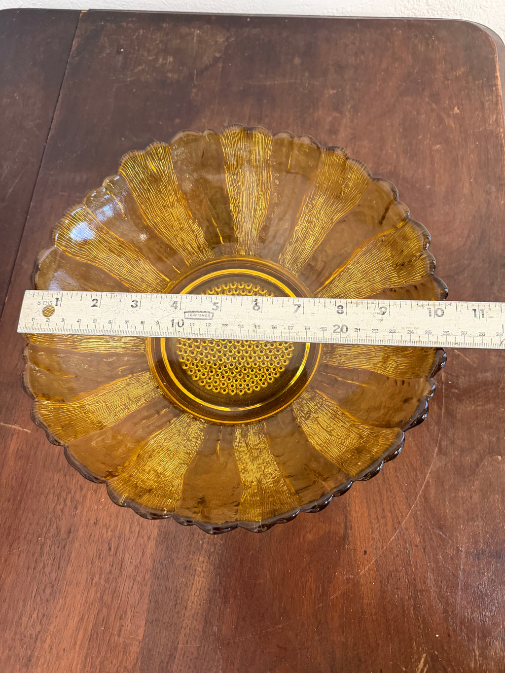 Vintage Honey Amber Serving Bowl