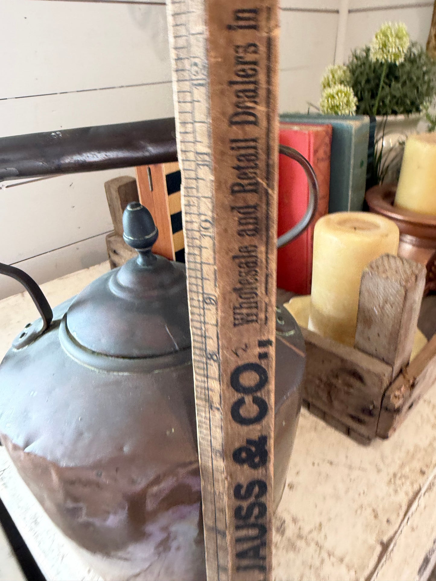 Georgian Antique copper tea kettle with crimped seam