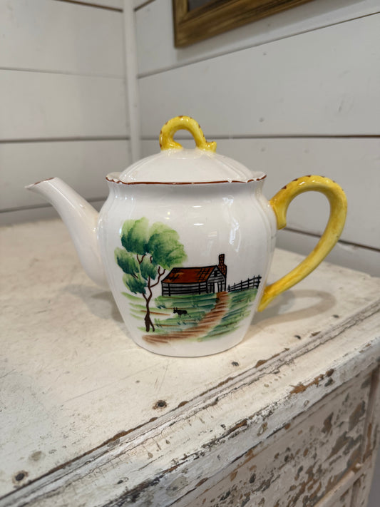 Vintage Cottage Teapot has small chips