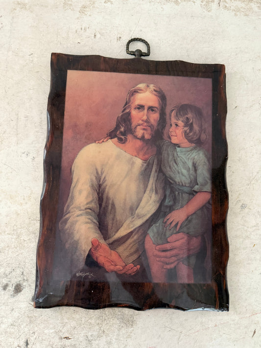 Jesus and small child wall plaque