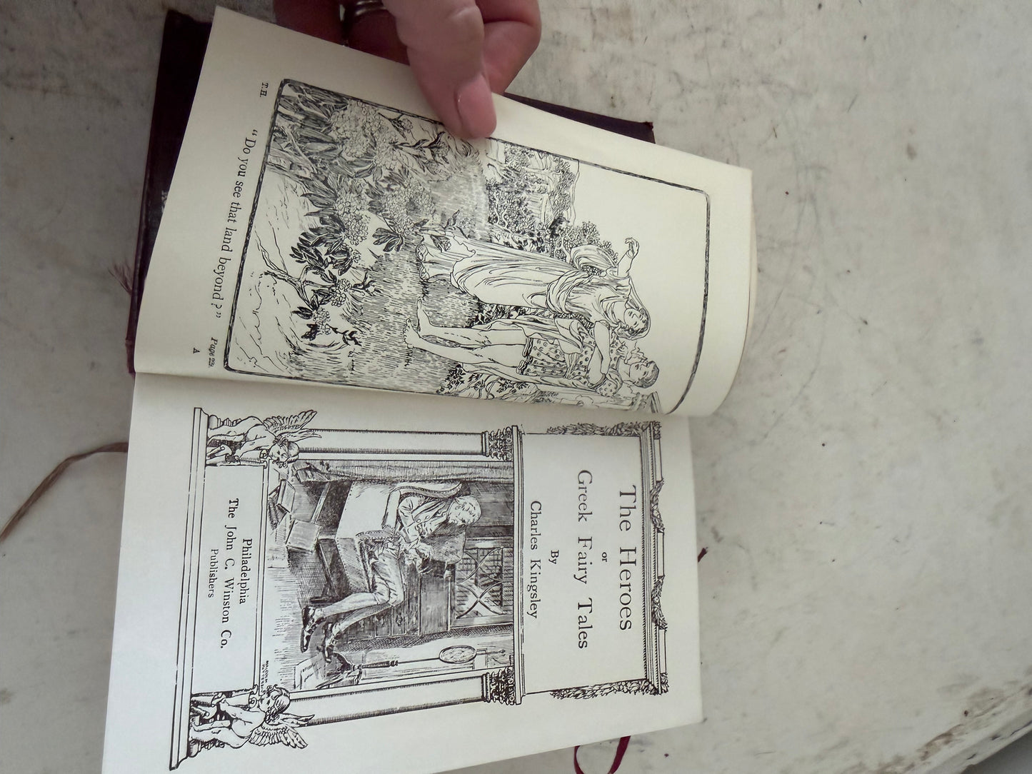 Set of Antique Red 3 books Louise de la Vallière" by Alexandre Dumas and "The Heroes" by Charles Kingsley and the poetical works