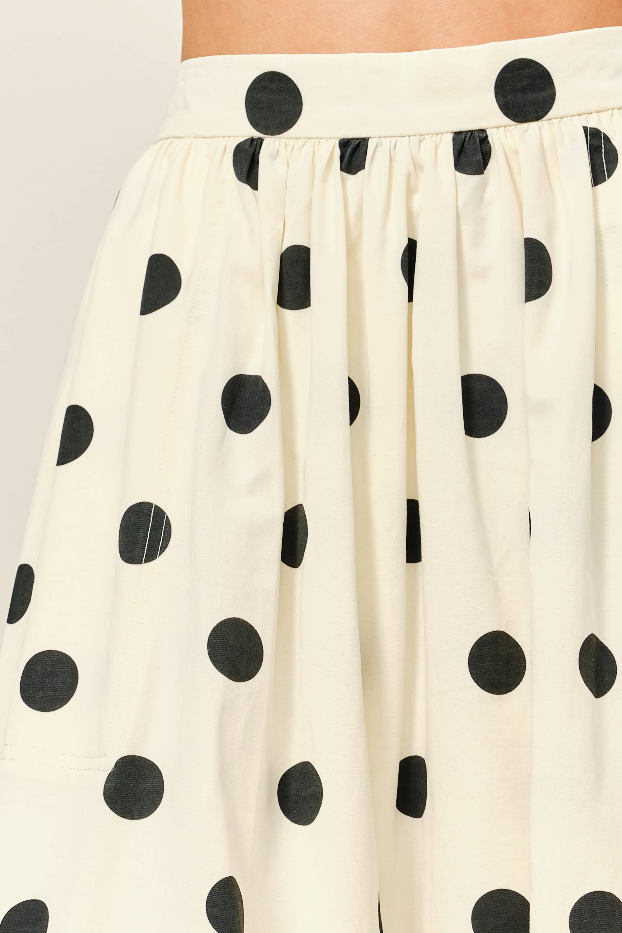 Dot Print Midi Full Skirts