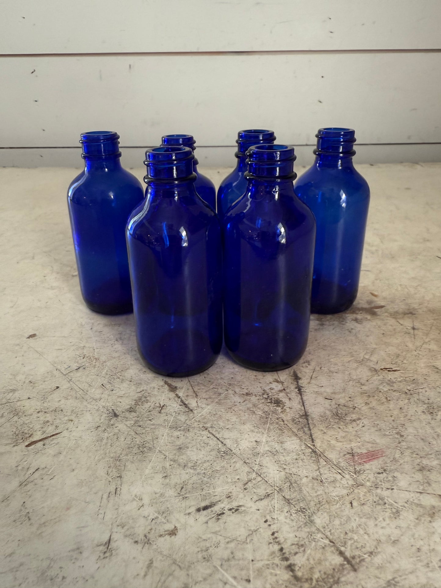 Cobalt blue and amber bottles sold individually