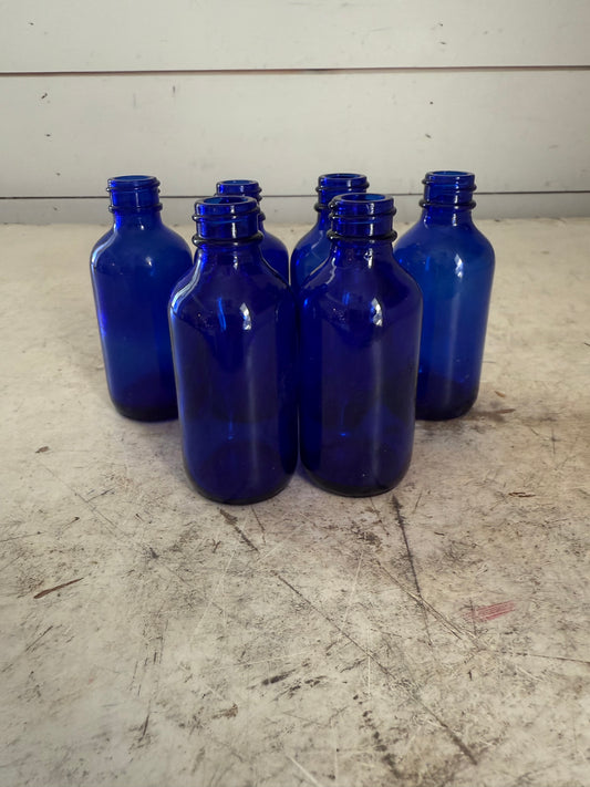 Cobalt blue and amber bottles sold individually