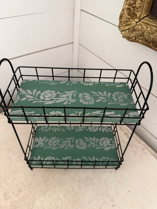 Hand-painted two tiered tray organizer
