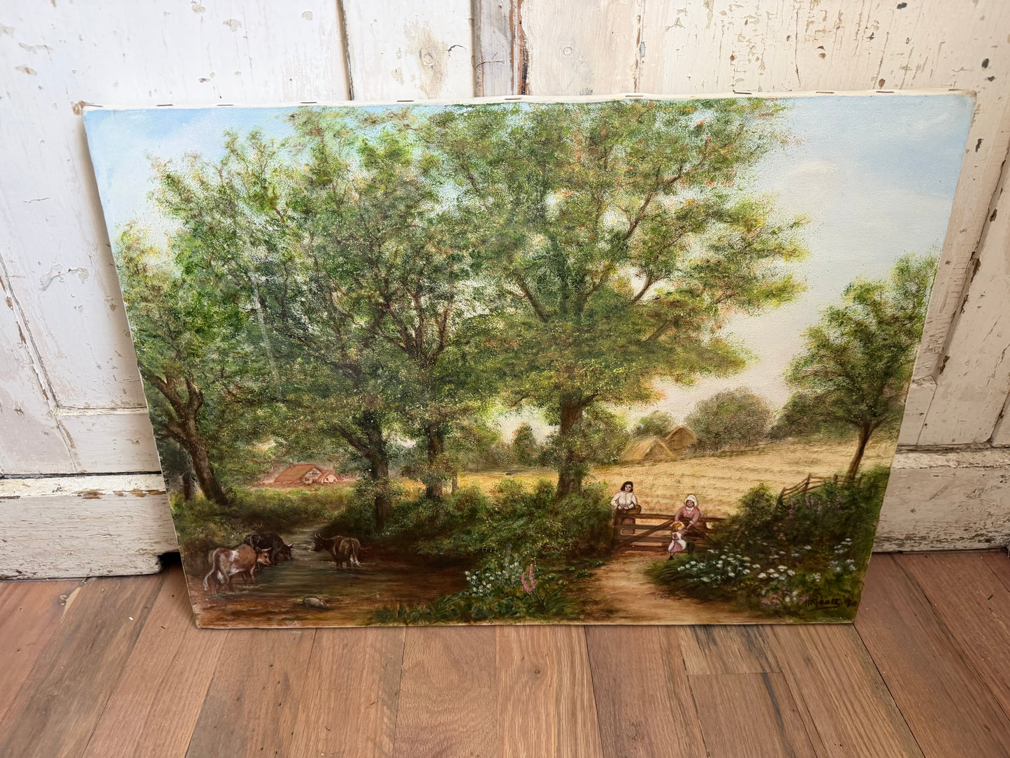 Original Pastoral Oil Pianting from England